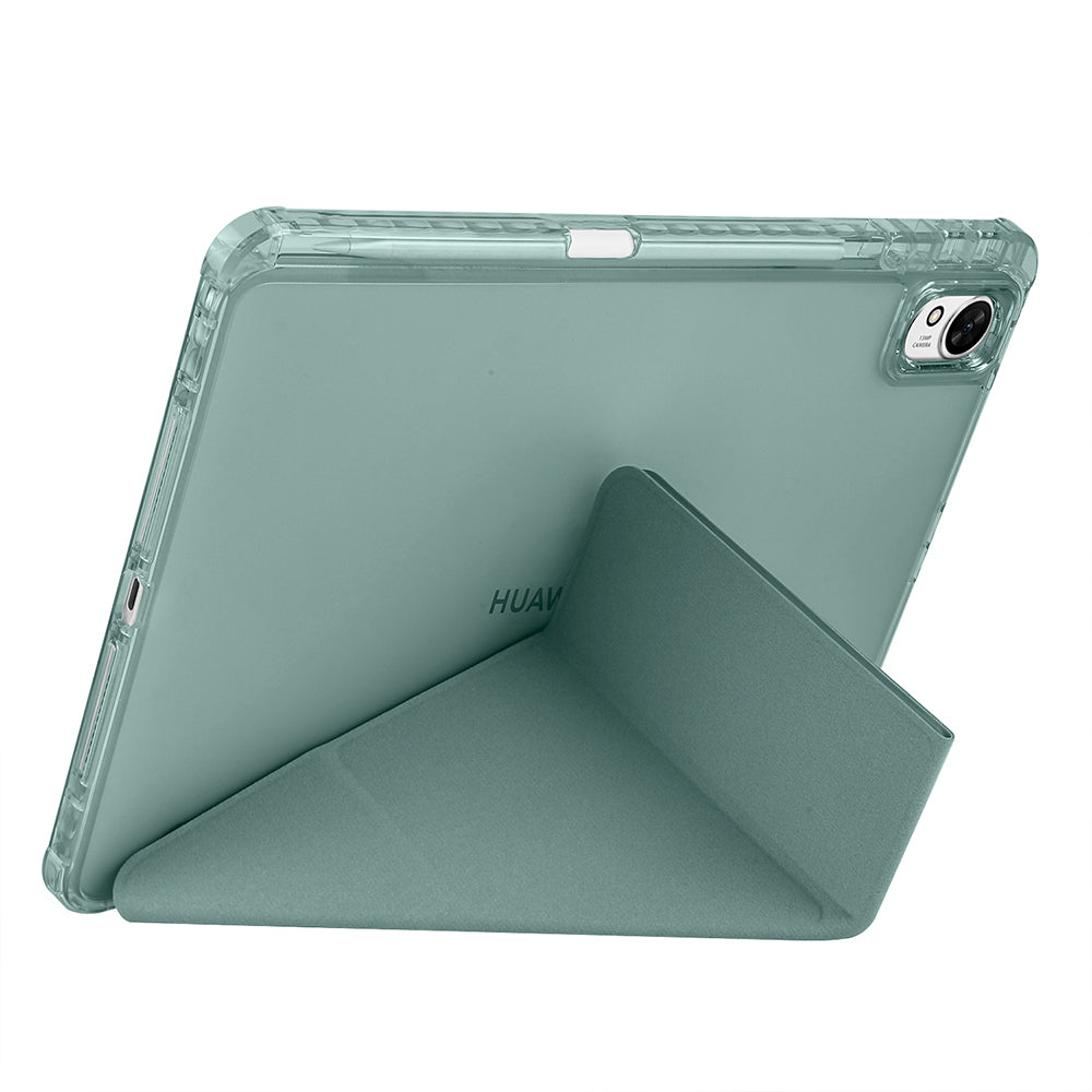 Huawei Matepad 11.5 2025 Kılıf Zore Tri Folding Kalem Bölmeli Standlı Kılıf Koyu Yeşil