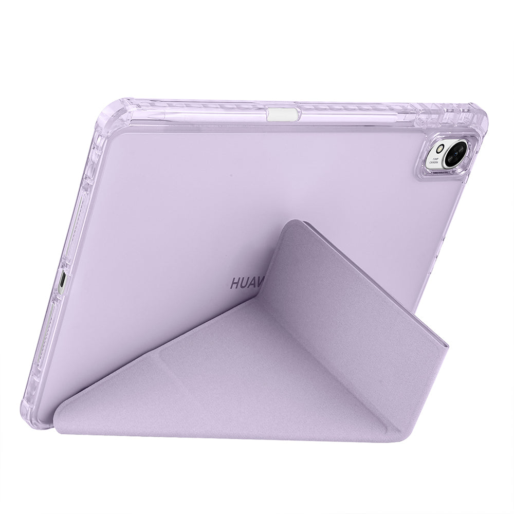 Huawei Matepad 11.5 2025 Kılıf Zore Tri Folding Kalem Bölmeli Standlı Kılıf Mor