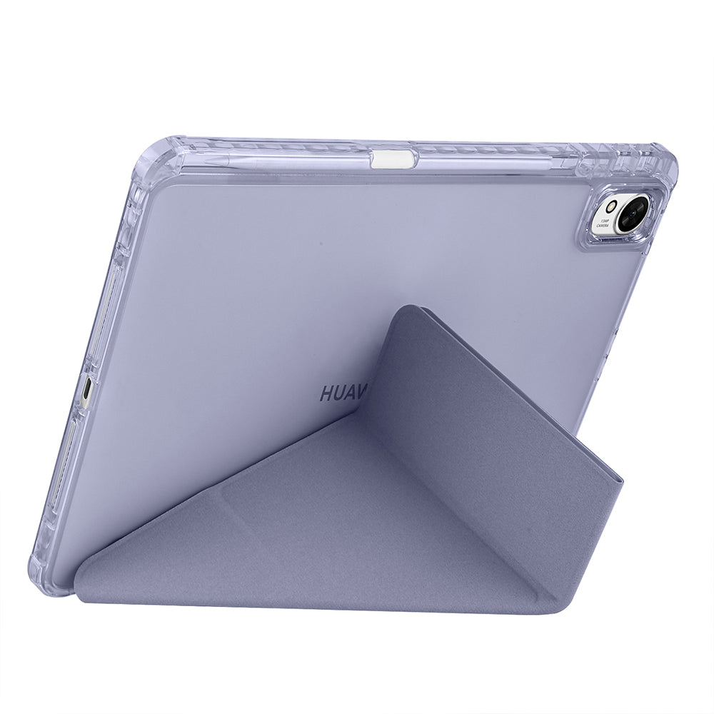 Huawei Matepad 11.5 2025 Kılıf Zore Tri Folding Kalem Bölmeli Standlı Kılıf Koyu Mor