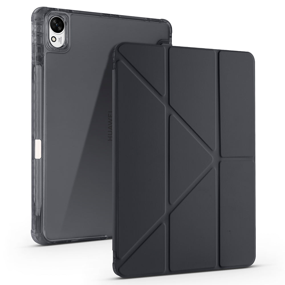 Huawei Matepad 11.5 2025 Kılıf Zore Tri Folding Kalem Bölmeli Standlı Kılıf Siyah