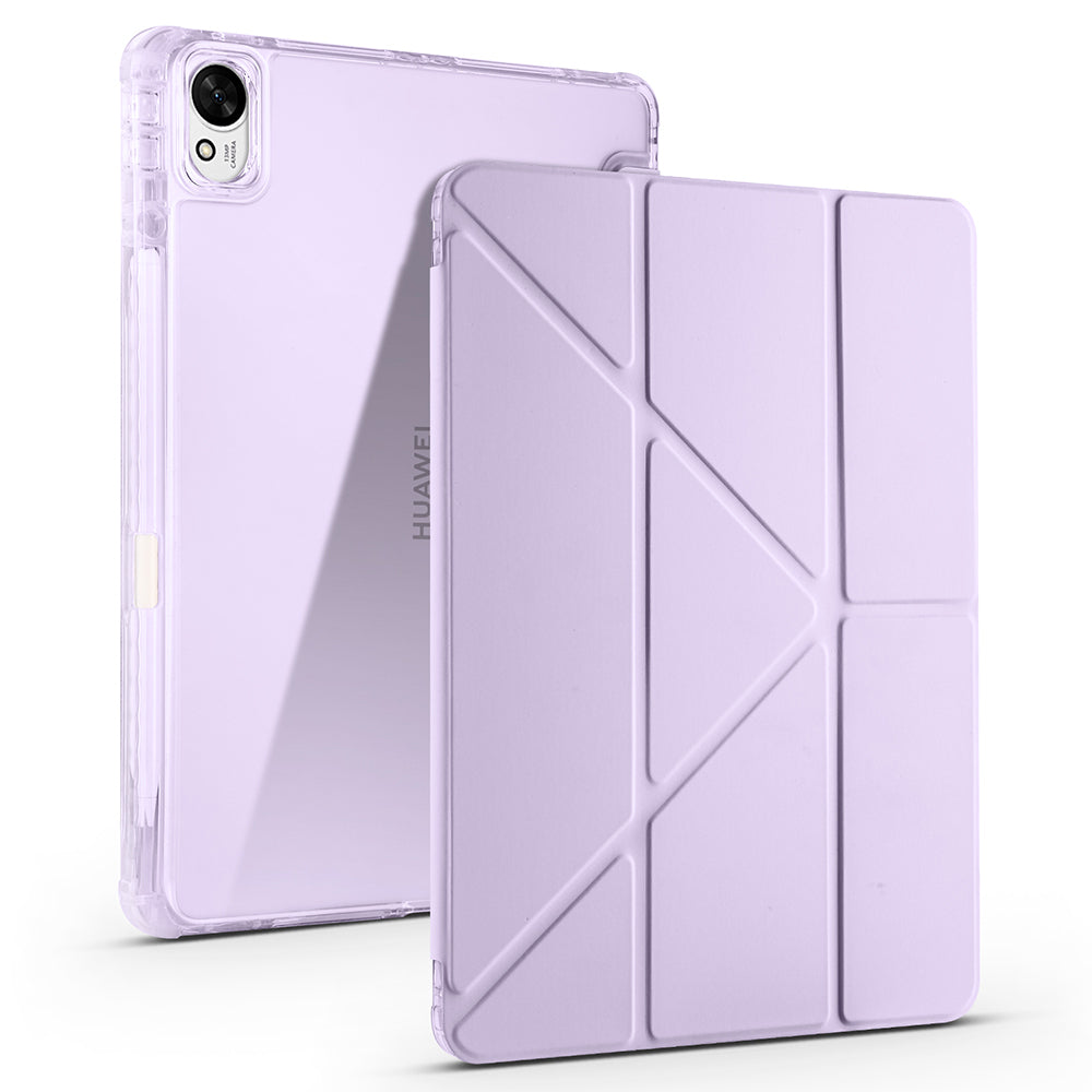 Huawei Matepad 11.5 2025 Kılıf Zore Tri Folding Kalem Bölmeli Standlı Kılıf Lila