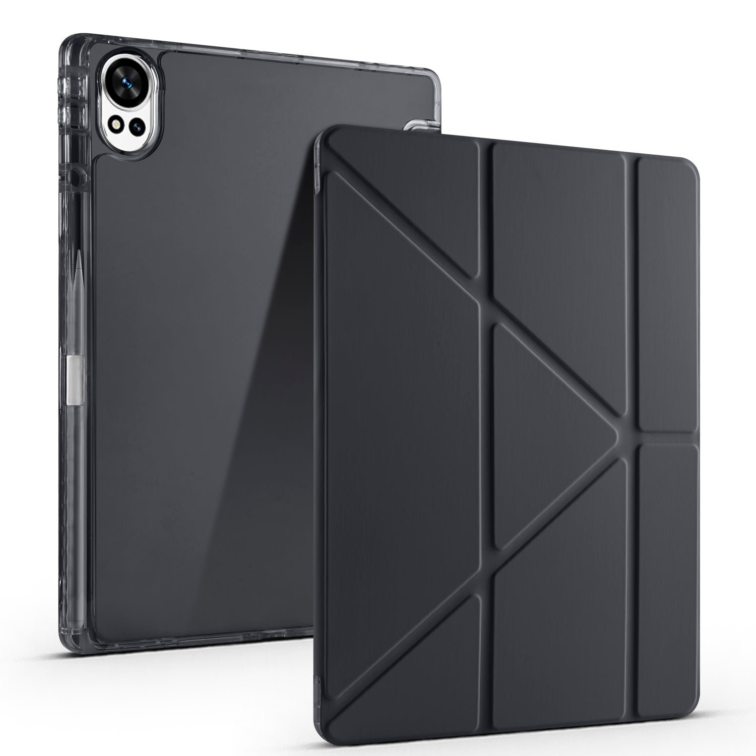 Huawei Matepad 12X Kılıf Zore Tri Folding Kalem Bölmeli Standlı Kılıf Siyah