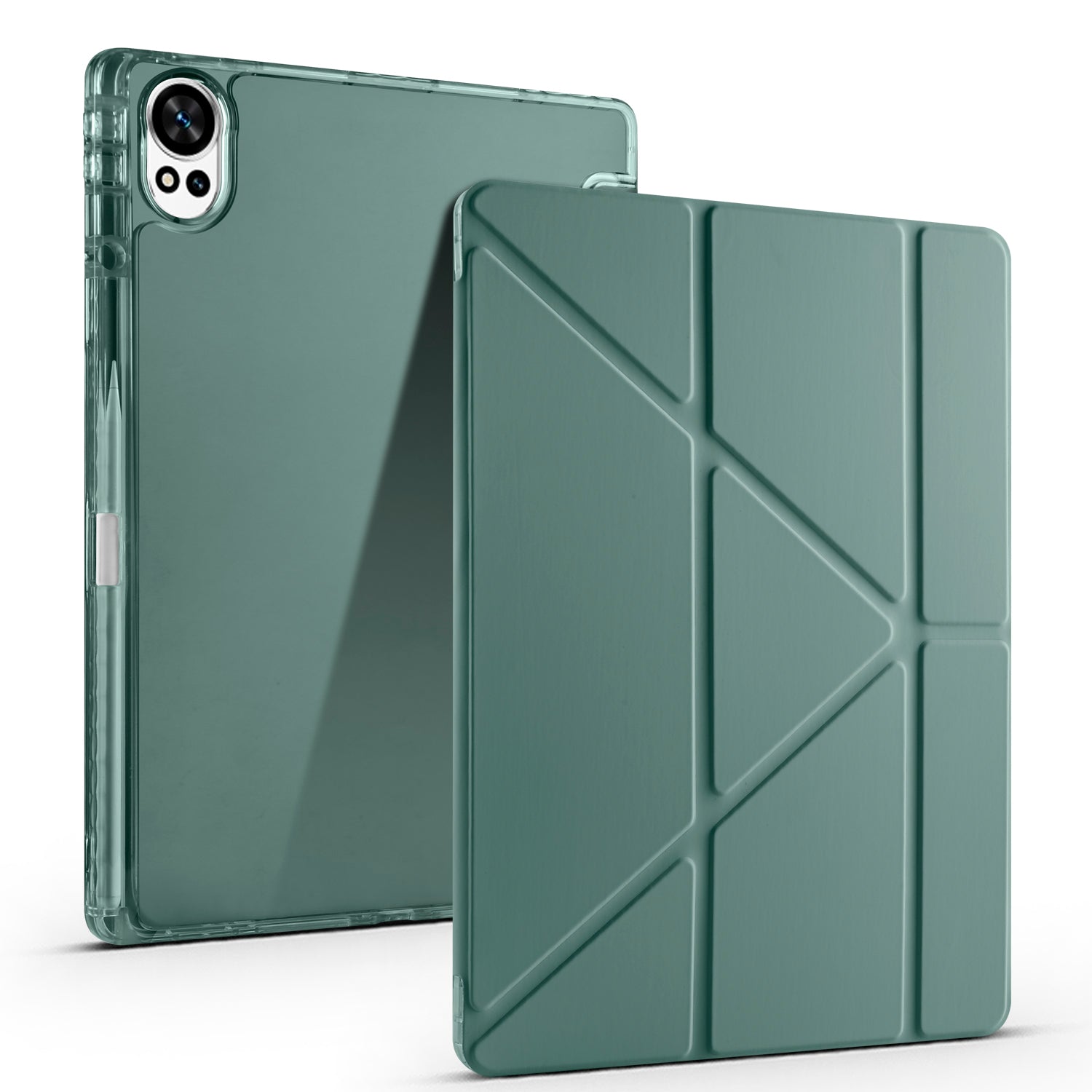 Huawei Matepad 12X Kılıf Zore Tri Folding Kalem Bölmeli Standlı Kılıf Koyu Yeşil