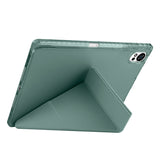 Huawei Matepad 12X Kılıf Zore Tri Folding Kalem Bölmeli Standlı Kılıf Koyu Yeşil