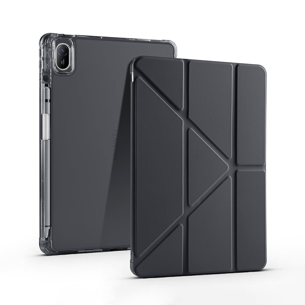 Huawei Matepad SE 11 Kılıf Zore Tri Folding Kalem Bölmeli Standlı Kılıf Gri