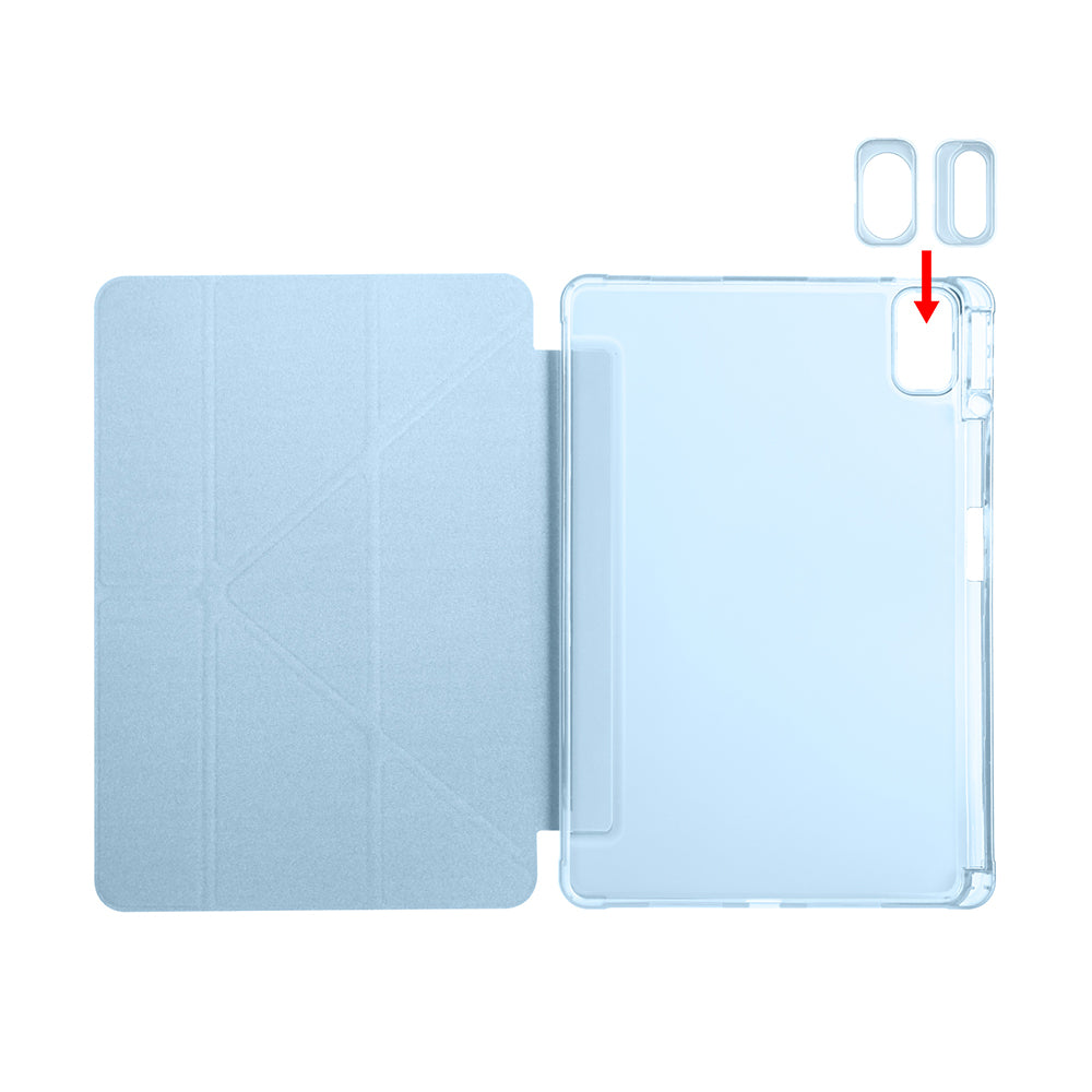 Huawei Matepad SE 11 Kılıf Zore Tri Folding Kalem Bölmeli Standlı Kılıf Mavi