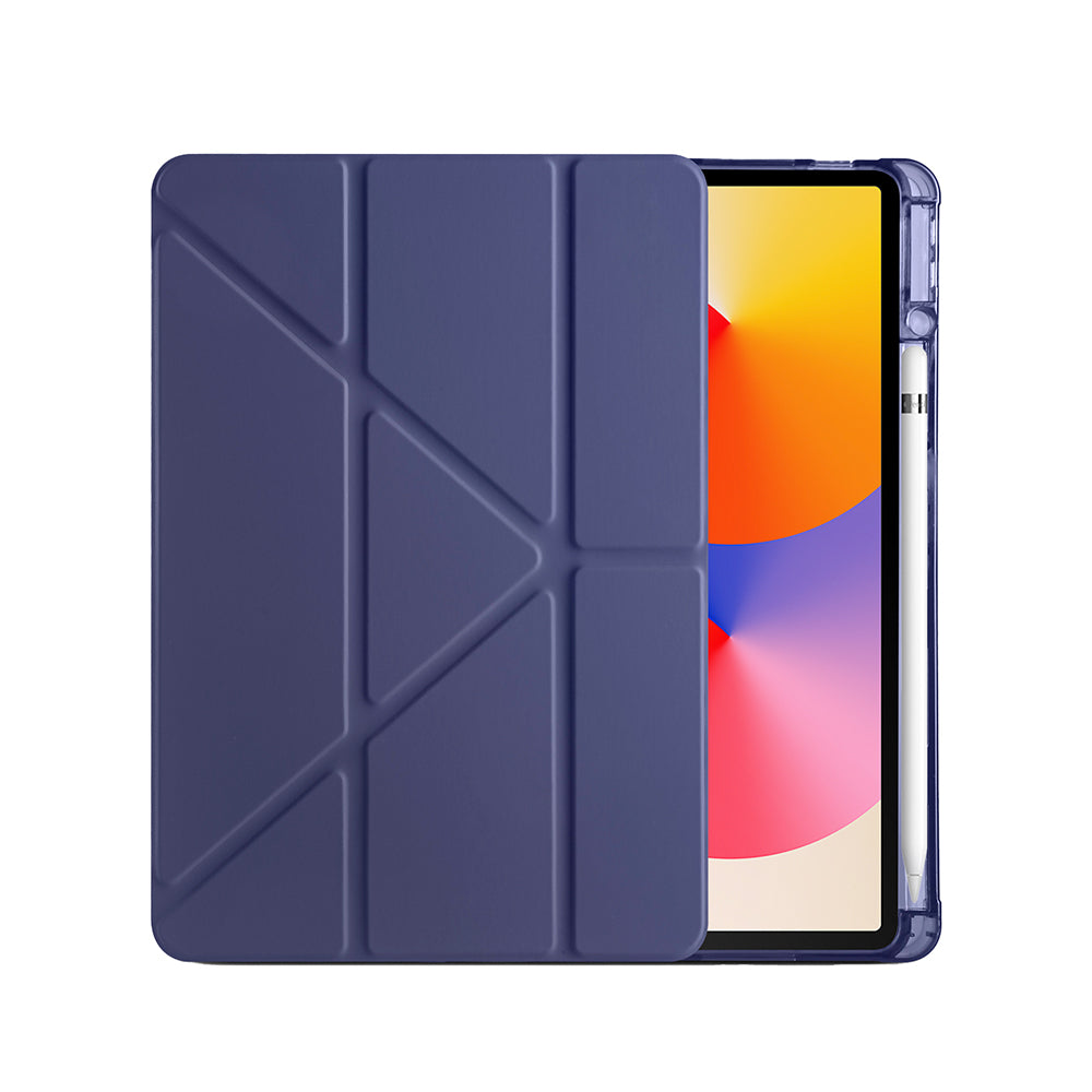 Huawei Matepad SE 11 Kılıf Zore Tri Folding Kalem Bölmeli Standlı Kılıf Lacivert