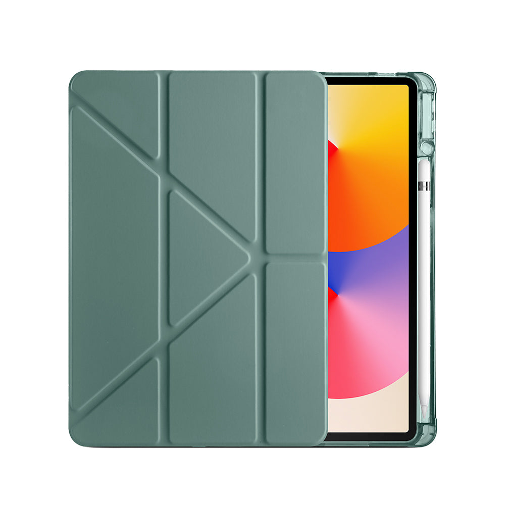 Huawei Matepad SE 11 Kılıf Zore Tri Folding Kalem Bölmeli Standlı Kılıf Gri