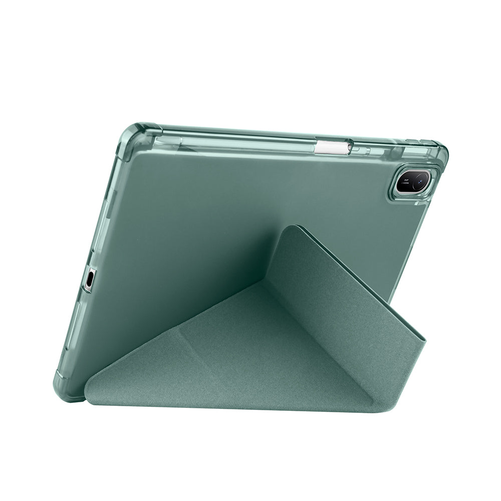 Huawei Matepad SE 11 Kılıf Zore Tri Folding Kalem Bölmeli Standlı Kılıf Koyu Yeşil