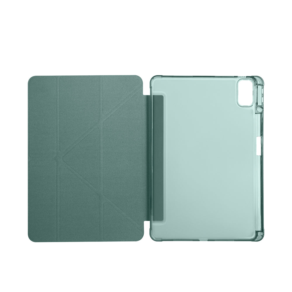 Huawei Matepad SE 11 Kılıf Zore Tri Folding Kalem Bölmeli Standlı Kılıf Gri