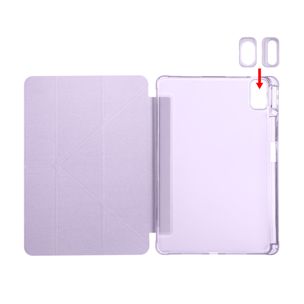 Huawei Matepad SE 11 Kılıf Zore Tri Folding Kalem Bölmeli Standlı Kılıf Gri