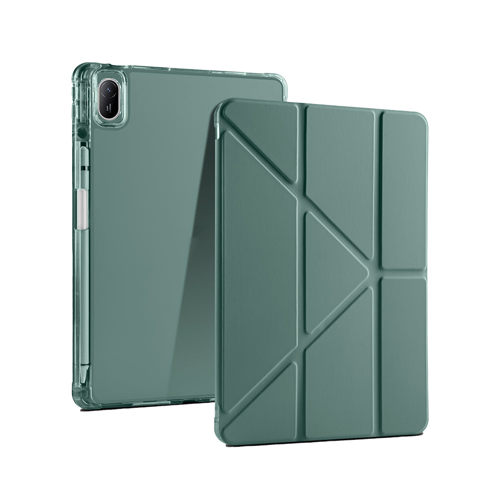 Huawei Matepad SE 11 Kılıf Zore Tri Folding Kalem Bölmeli Standlı Kılıf Koyu Yeşil
