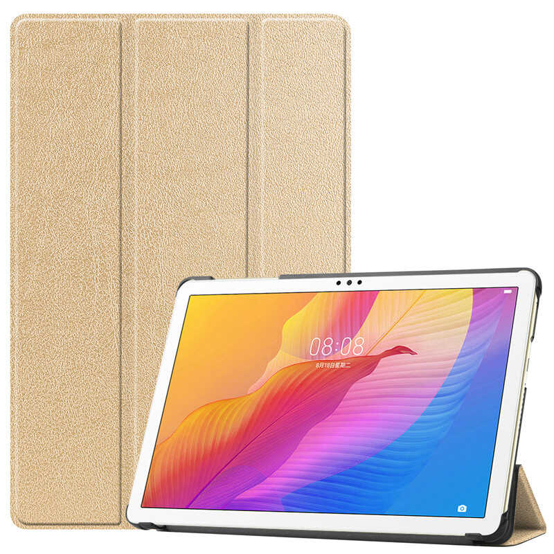 Huawei MatePad T10S Zore Smart Cover Standlı 1-1 Kılıf Gold