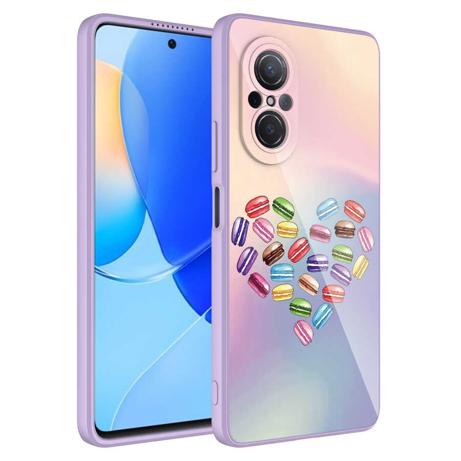 Huawei Nova 9 SE Kılıf Kamera Korumalı Desenli Sert Silikon Zore Epoksi Kapak NO4