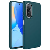 Huawei Nova 9 SE Kılıf Metal Çerçeve ve Buton Tasarımlı Silikon Zore Luna Kapak Koyu Yeşil