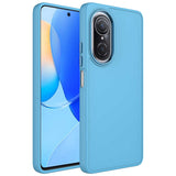 Huawei Nova 9 SE Kılıf Metal Çerçeve ve Buton Tasarımlı Silikon Zore Luna Kapak Sierra Mavi