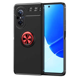Huawei Nova 9 SE Kılıf Zore Ravel Silikon Kapak Siyah-Kırmızı