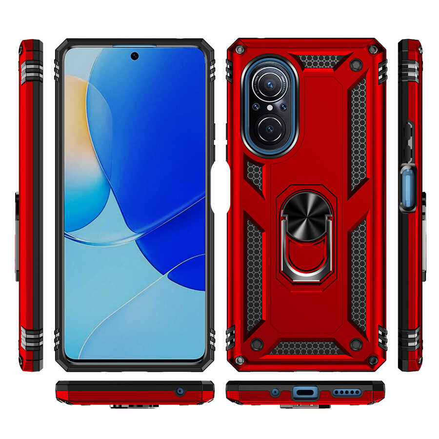 Huawei Nova 9 SE Kılıf Zore Vega Kapak Kırmızı