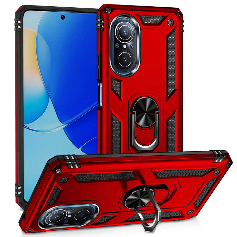 Huawei Nova 9 SE Kılıf Zore Vega Kapak Kırmızı