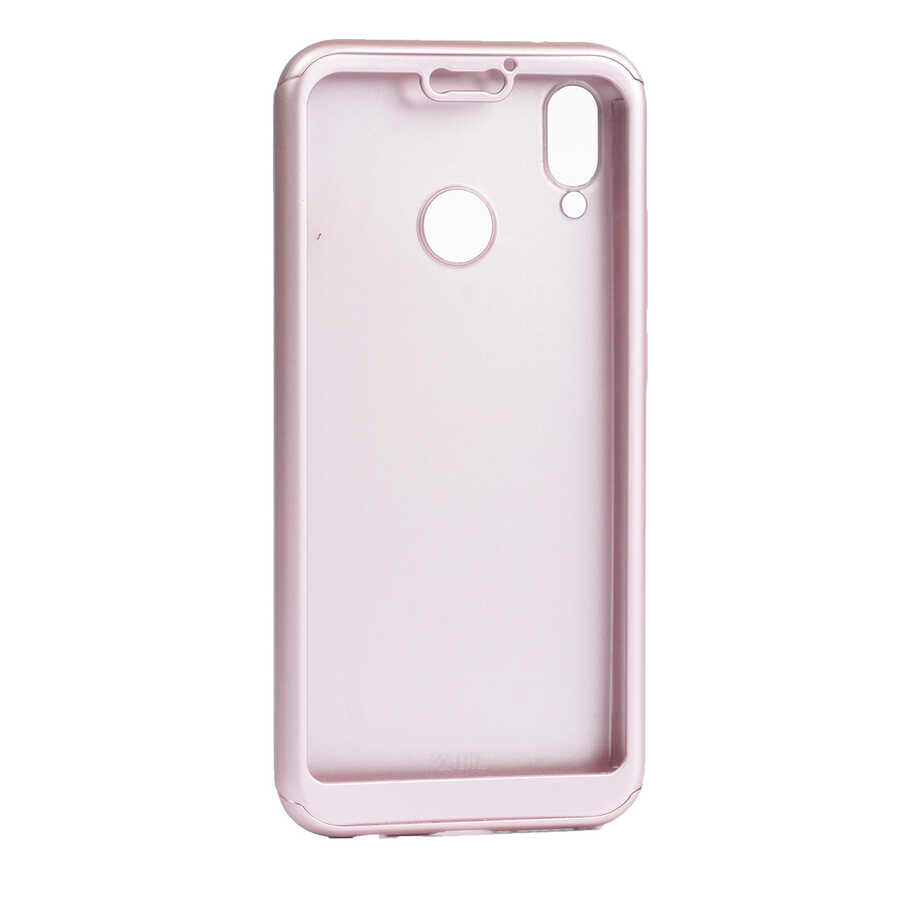 Huawei P Smart 2019 Kılıf Zore 360 3 Parçalı Rubber Kapak Rose Gold