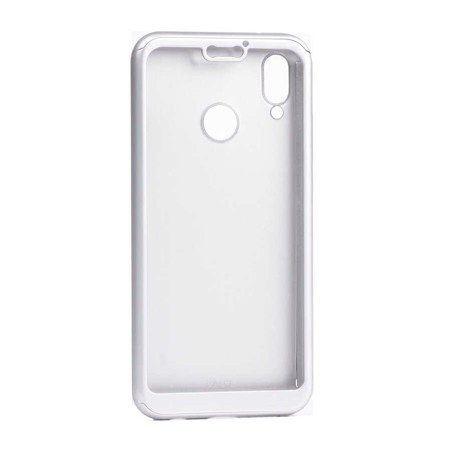 Huawei P Smart 2019 Kılıf Zore 360 3 Parçalı Rubber Kapak Gri