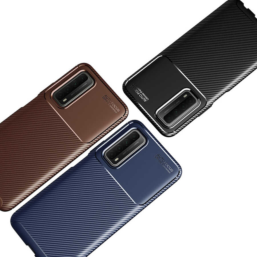 Huawei P Smart 2021 Kılıf Zore Negro Silikon Kapak Kahverengi