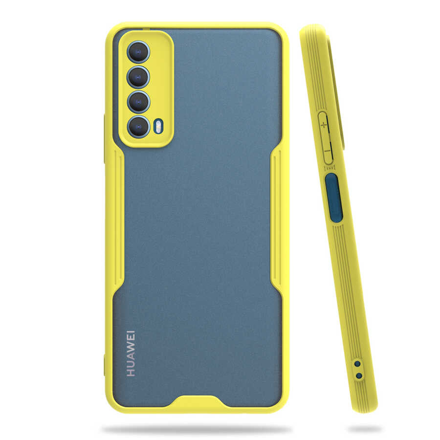 Huawei P Smart 2021 Kılıf Zore Parfe Kapak Sarı