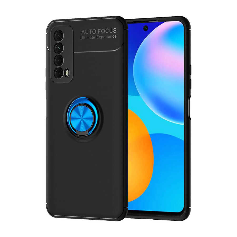 Huawei P Smart 2021 Kılıf Zore Ravel Silikon Kapak Siyah-Rose Gold
