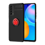 Huawei P Smart 2021 Kılıf Zore Ravel Silikon Kapak Siyah-Kırmızı
