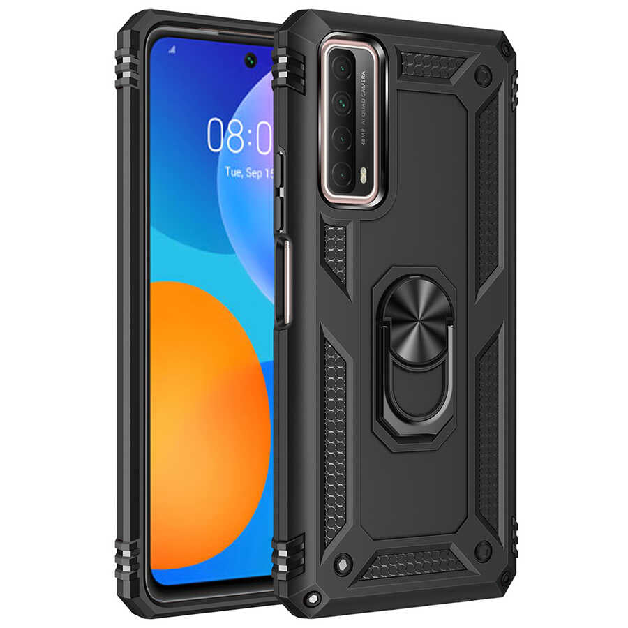 Huawei P Smart 2021 Kılıf Zore Vega Kapak Siyah