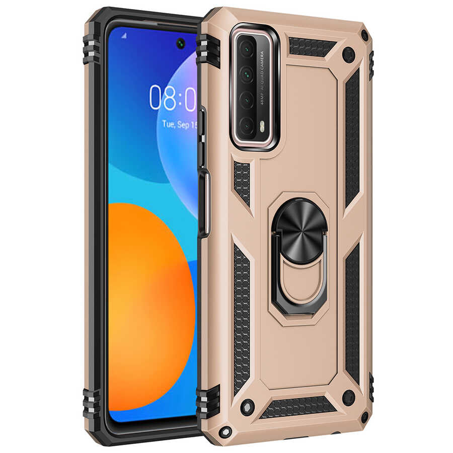 Huawei P Smart 2021 Kılıf Zore Vega Kapak Gold