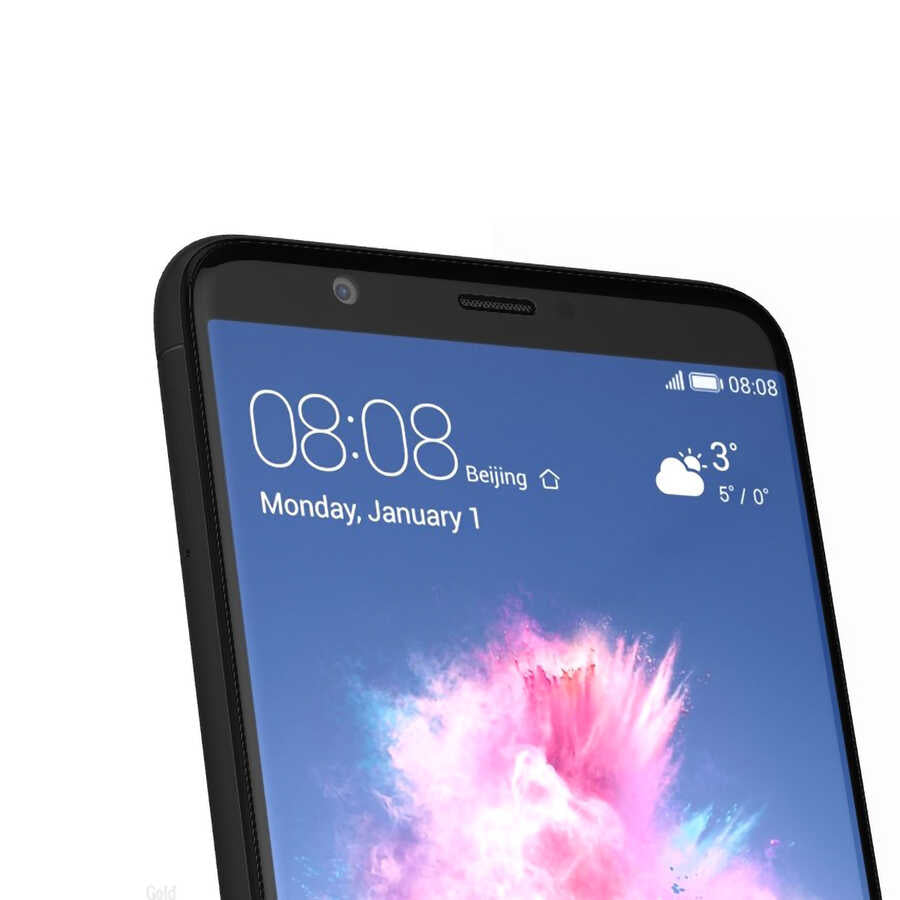 Huawei P Smart Davin 5D Cam Ekran Koruyucu Siyah
