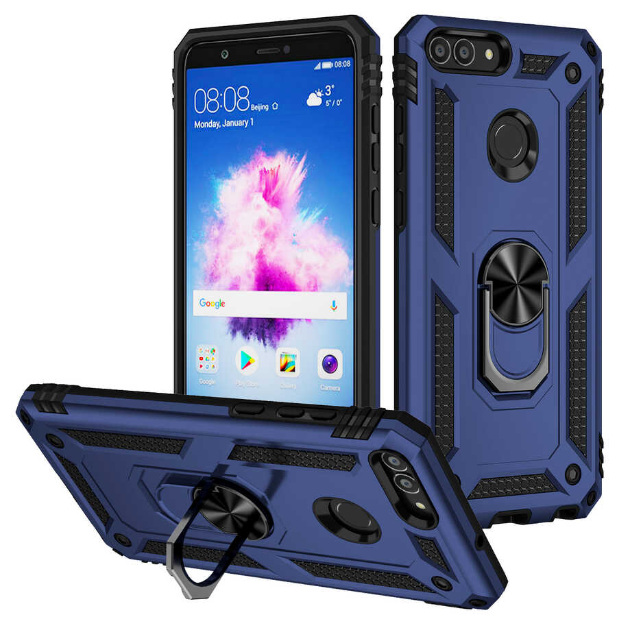 Huawei P Smart Kılıf Zore Vega Kapak Mavi