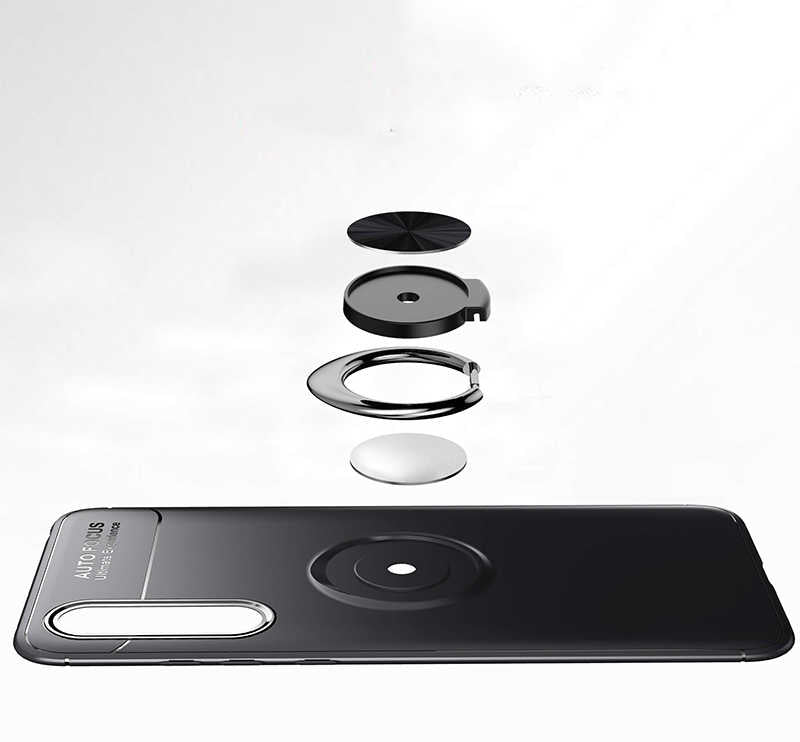 Huawei P Smart Pro 2019 Kılıf Zore Ravel Silikon Kapak Siyah-Rose Gold
