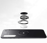 Huawei P Smart Pro 2019 Kılıf Zore Ravel Silikon Kapak Siyah-Kırmızı
