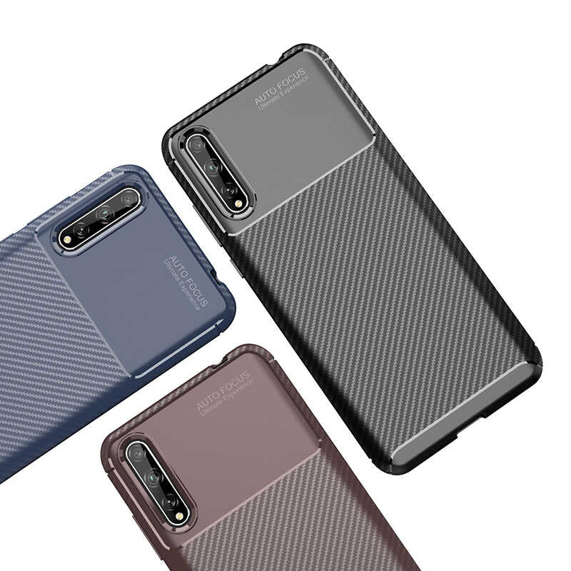Huawei P Smart S (Y8P) Kılıf Zore Negro Silikon Kapak Lacivert