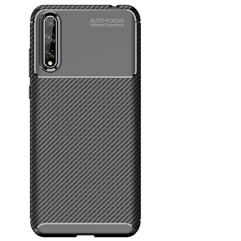 Huawei P Smart S (Y8P) Kılıf Zore Negro Silikon Kapak Kahverengi