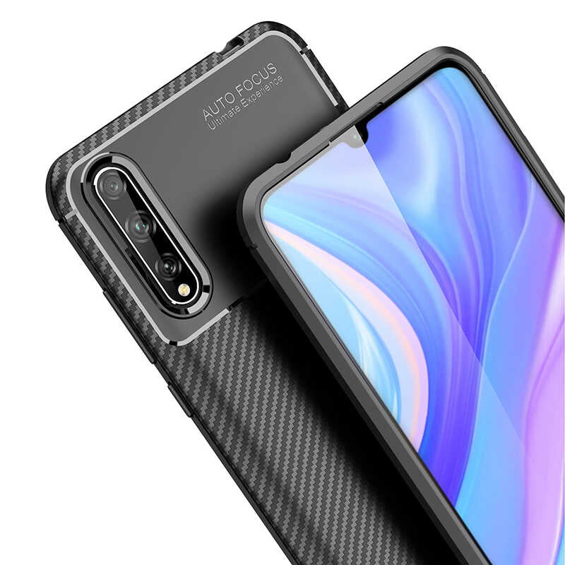 Huawei P Smart S (Y8P) Kılıf Zore Negro Silikon Kapak Lacivert