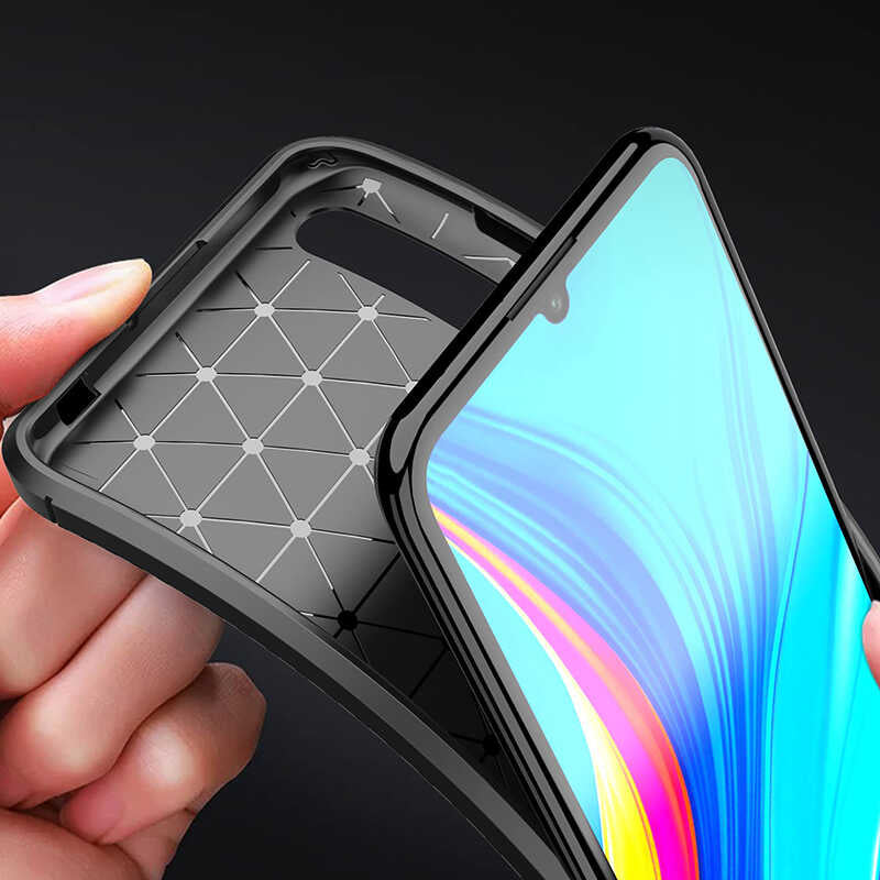 Huawei P Smart S (Y8P) Kılıf Zore Negro Silikon Kapak Kahverengi