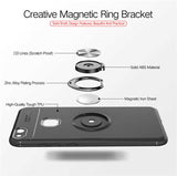 Huawei P10 Lite Kılıf Zore Ravel Silikon Kapak Siyah-Kırmızı