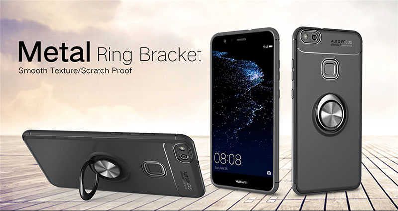 Huawei P10 Lite Kılıf Zore Ravel Silikon Kapak Siyah-Kırmızı
