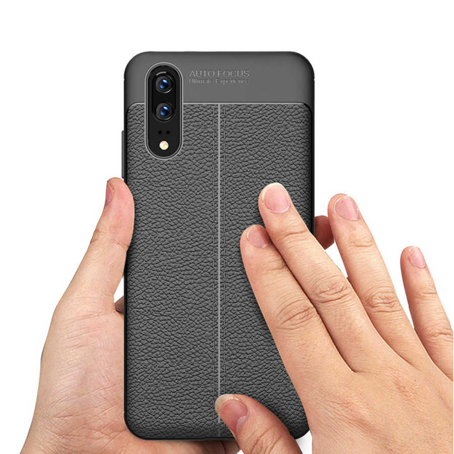 Huawei P20 Kılıf Zore Niss Silikon Kapak Gri