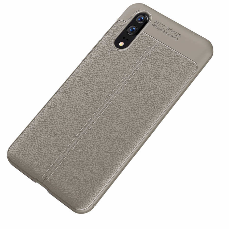 Huawei P20 Kılıf Zore Niss Silikon Kapak Gri
