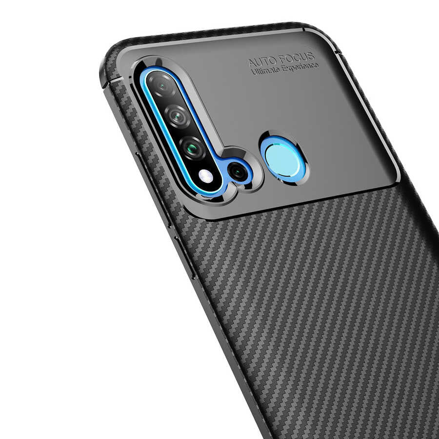 Huawei P20 Lite 2019 Kılıf Zore Negro Silikon Kapak Kahverengi