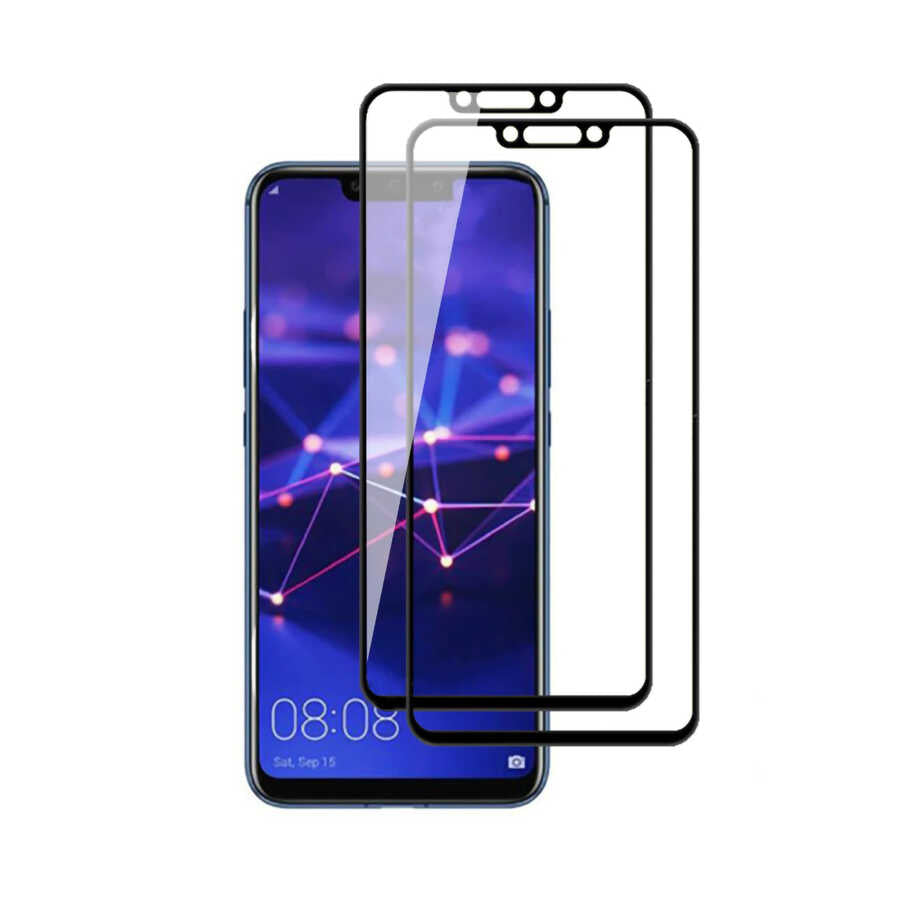 Huawei P20 Lite Davin 5D Cam Ekran Koruyucu Siyah