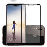 Huawei P20 Lite Zore Kenarları Kırılmaya Dayanıklı Cam Ekran Koruyucu Siyah