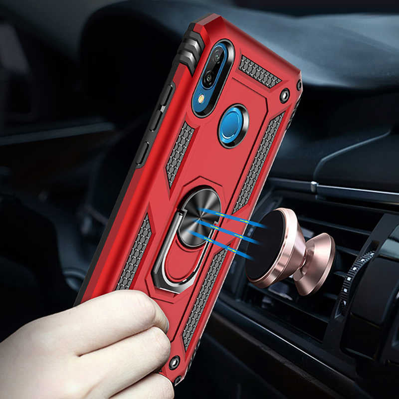Huawei P20 Lite Kılıf Zore Vega Kapak Kırmızı