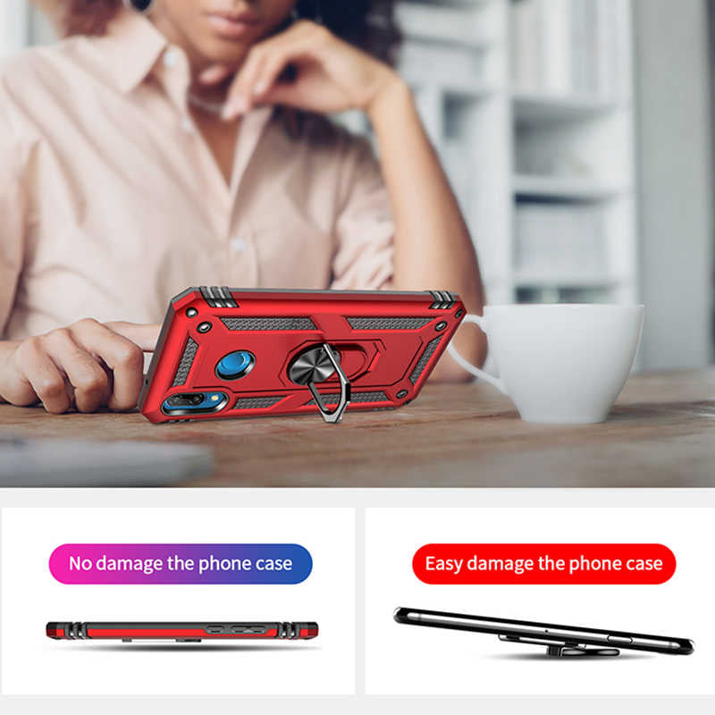 Huawei P20 Lite Kılıf Zore Vega Kapak Kırmızı