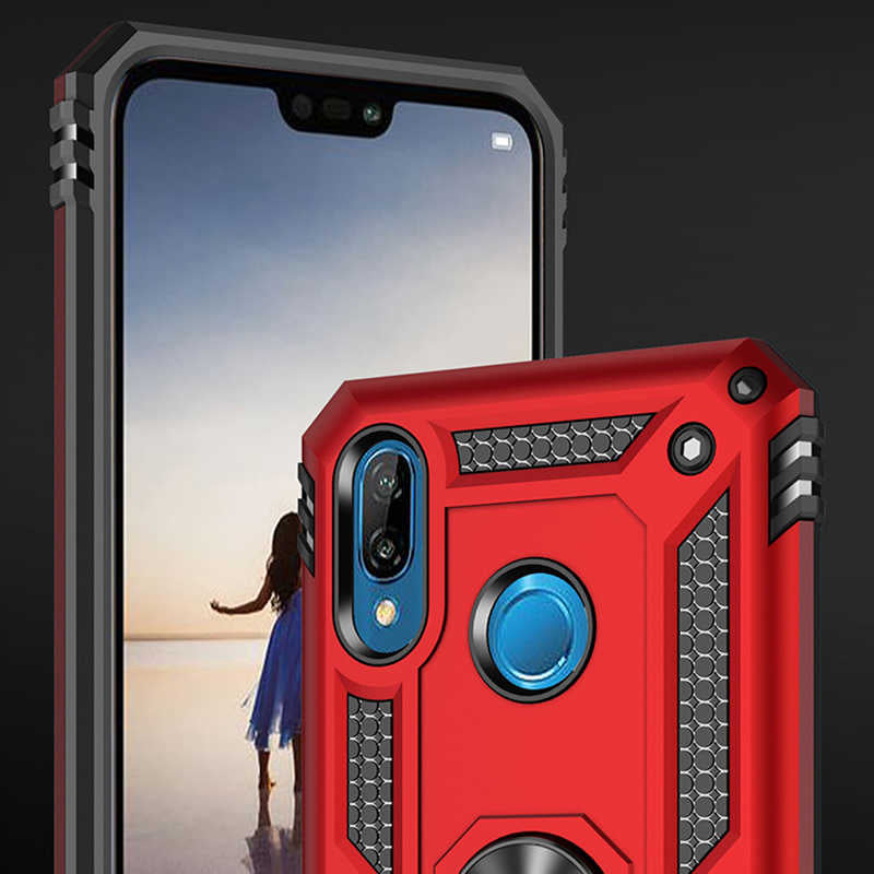 Huawei P20 Lite Kılıf Zore Vega Kapak Kırmızı