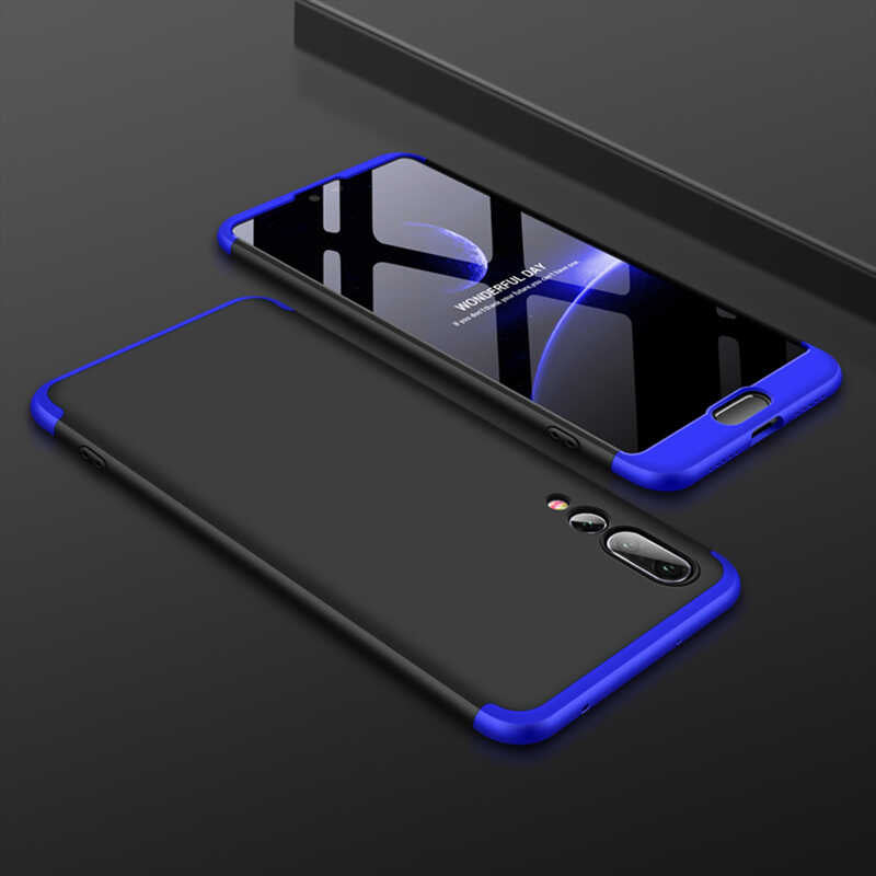 Huawei P20 Pro Kılıf Zore Ays Kapak Siyah-Mavi